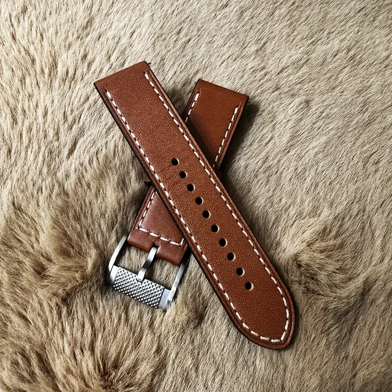 Fossil 24mm Brown Big Thick Leather Strap – Classic & Elegant Watch Band